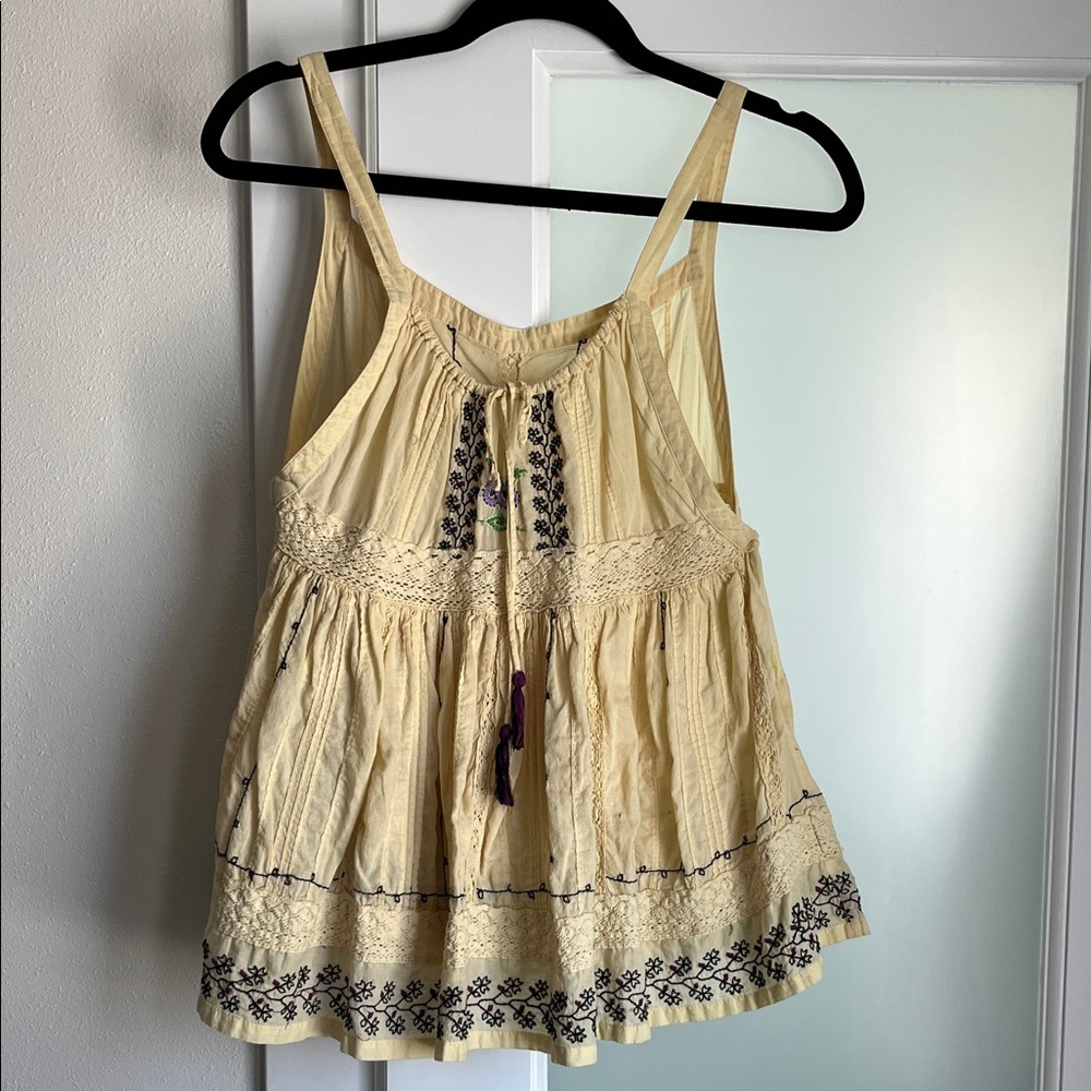 BOHO Cream Embroidered Camisole